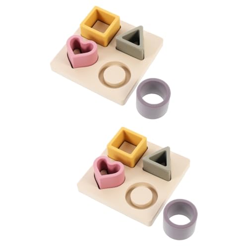 Alasum 2st Puzzle Früherziehung Puzzle Farblernpuzzle Für Kleinkinder Geometrie-erkennungsspielzeug Lernspielzeug Für Kinder Geometrisches Sortierspielzeug Colorful Kieselgel von Alasum