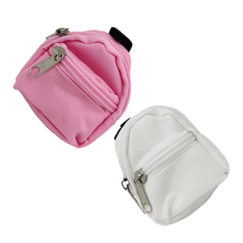 Alasum 2st Simulation Schultasche Mädchenrucksack Mädchen Geldbörsen Mini-puppentasche Rucksäcke Für Mädchen Dekorativer Puppenrucksack Miniaturen Puppen-Mini-Rucksack Stoff von Alasum