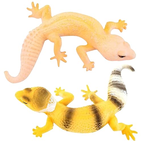 Alasum 2st Simulations-Gecko Schildkröte Chamäleon Elastisches Reptilienspielzeug Matschig Tiere Figuren Haustier Kleinkindspielzeug Tierspielzeug Drachen PVC von Alasum