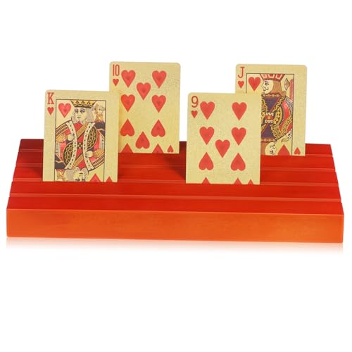 Alasum 2st Spielkartensockel Aus Holz Spielkarten-Display-tablett Domino-fliesenständer Spielkarten Stehen Spielkartenhalter Für Kinder Spielkartenhalter Für Senioren Kiefernholz Brown von Alasum