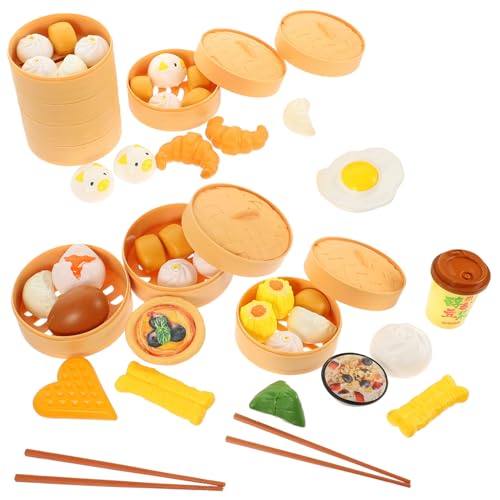 Alasum 3 Dampfbrötchen-Set Spielzeug für Kinder Mini-Dampfgarer Kinder küche Spielzeug kinderküche Spielzeug Geschirrset babyspielzeug Küchenspielzeug kreatives Spielzeug Plastik Colorful von Alasum