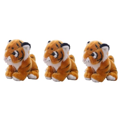 Alasum 3 STK Ausgestopftes Puppenspielzeug Flauschige Kuscheltiere Kinderpuppen Figuren Für Kinder Ausgestopfte Tigerpuppen Gefülltes Tigerspielzeug Tierisches Kissenspielzeug Karikatur von Alasum