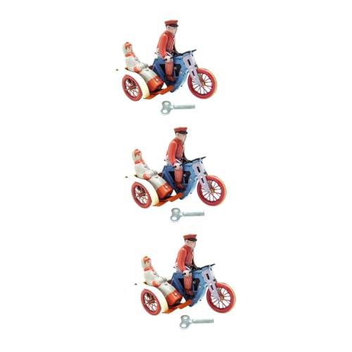 Alasum 3 STK Rikscha-Spielzeug Retro-Zinnfigur Fahrraddekorationen Fahrrad fahrende Figur Springende Spielzeuge aufziehen Retro Styles dekoring Dreirad Spielzeug Eisen-Desktop-Rikscha von Alasum