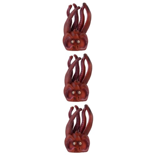 Alasum 3 STK Tier handpuppe oktopus handpuppe Spielzeug Kindergeburtstag Toys Handpuppenhandschuhe Tierkopffigur Tierische Handpuppe Umweltfreundliches Kunststoff-PVC Coffee von Alasum