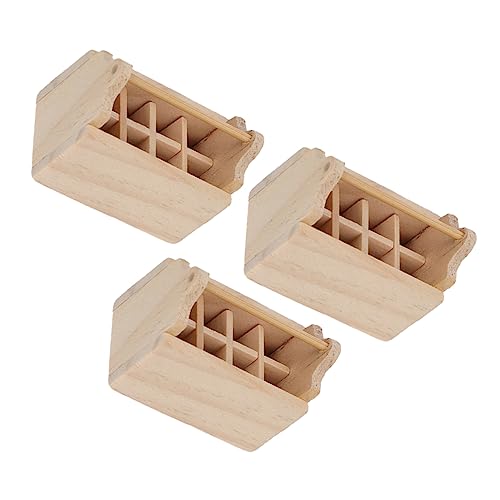 Alasum 3 STK kleine Werkzeugkiste Mini werkzeugkasten werkzeugkoffer Mini Miniature House Decor Miniaturschmuck Mini-Toolbox-Modell Mini-Verzierung Mini- -Werkzeugkasten Holz Khaki von Alasum