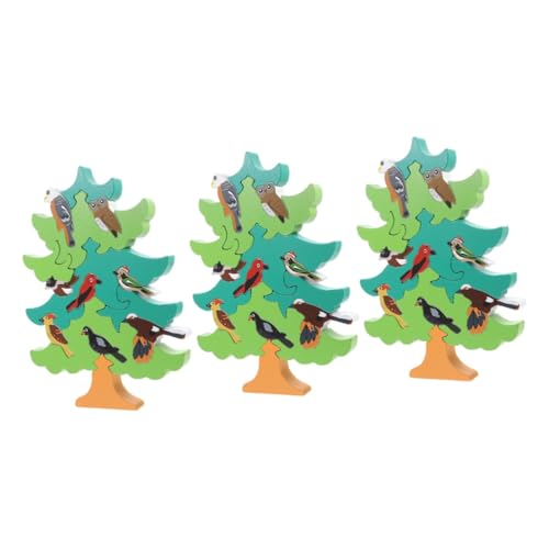 Alasum 3 Sätze 3D-Stereo-Puzzle tierisches Rätsel Lernspielzeug für Kleinkinder Kinder Puzzle rätselbuch Kinder Puzzlematte Erleuchtungs-Puzzle-Spielzeug Pädagogisches Puzzlespielzeug von Alasum