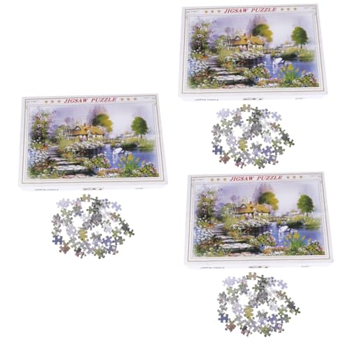 Alasum 3 Sätze À 1000 Stück pädagogisches Puzzle Kinder Puzzle Erwachsenen Puzzle Kreatives Puzzle Gebäude Puzzles für Erwachsene Erwachsenes intellektuelles Puzzle Spielzeug Papierpuzzle von Alasum