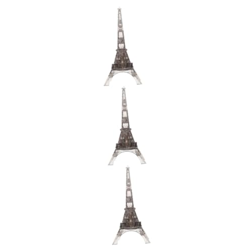 Alasum 3 Sätze Eiffelturm-Bausteine 3D-Puzzle für Erwachsene Puzzle-Spielzeug 3D-Bausteine Spielzeug für Kinder kinderspielzeug transparentes Kristallpuzzle Eiffelturm-Modell Plastik Grey von Alasum