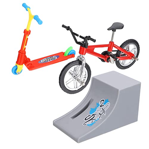 Alasum 3 Sätze Fingerrad Kidcraft-Spielset Mini-Spielzeug Roller für Kinder Finger Bike Spielzeug Mini-Finger-Scooter zusammenklappbares Rollerspielzeug Mini-Fingerbike-Modell Plastik rot von Alasum