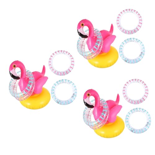 Alasum 3 Sätze Flamingo-Ferrule Flamingo aufblasbares Ringwurfspiel Flamingo-Wurfspielzeug interaktives Spielzeug kinderspielzeug Schwimmbad Spiel versorgung aufblasbares Wurfspielzeug von Alasum