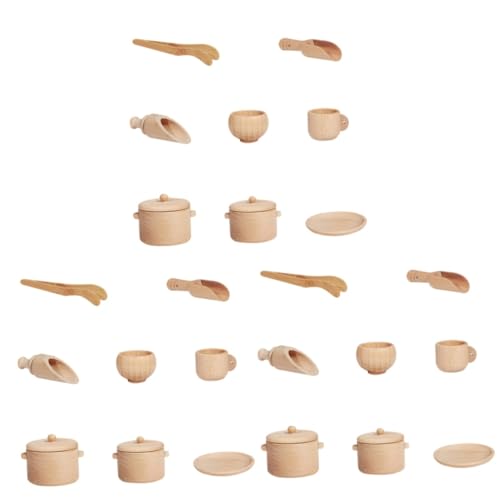 Alasum 3 Sätze Holz Geschirr Set Schneidespielzeug für die Küche Lernspielzeug für Kinder Kitchen Set for küchenspielzeug für Kinder Geschirr küche Spielzeug Geschirrspielzeug von Alasum