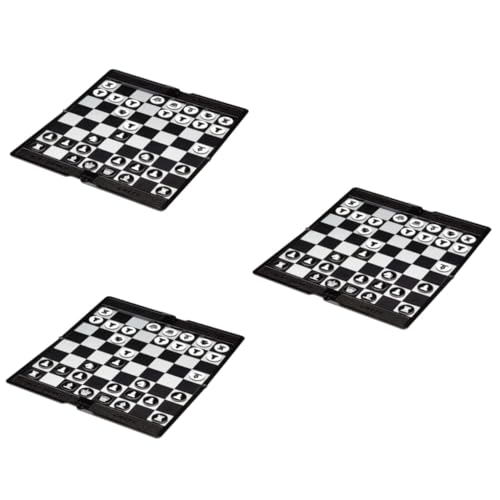 Alasum 3 Sätze Internationale Dame Schachbrett Kinder schachspiel schachkassette Schachspiel für Gehirntraining Chess Boards Schachspielzeug Internationale Entwürfe magnetische Dame Black von Alasum