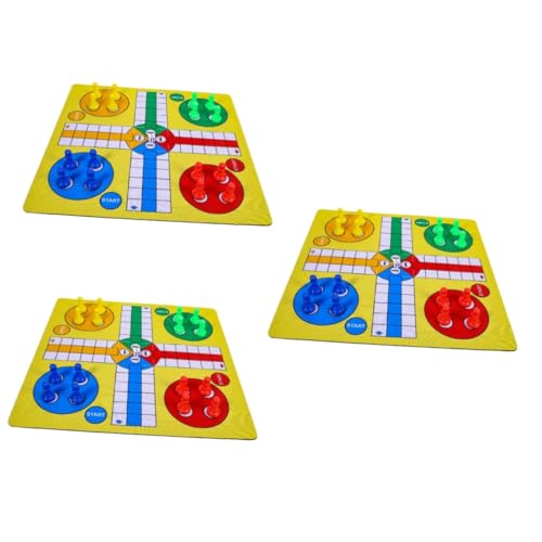 Alasum 3 Sätze Ludo-Schachspiel Ludo-Brettspiel Schach für Anfänger Fliegendes Schachspiel Ludo-Spielset Spielzeug Outdoor-Spielset lustiges fliegendes Schach Schachspielbrett Stoff von Alasum