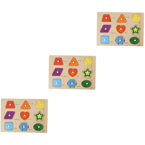 Alasum 3 Sätze Puzzle Kinderspielzeug Blöcke Für Kleinkinder Sportspielzeug Für Kleinkinder Spielzeug Lernspielzeug Kinder Bausteine Vorschulspielzeug Hölzern Colorful von Alasum