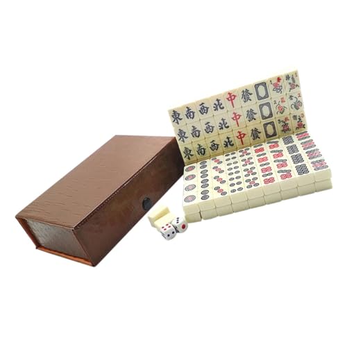 Alasum 3 Sätze Reise Freizeit Mahjong Jongg klassisches Spielzeug Mahjong-Fliesen Reisezubehör Mini-Mahjong Tragbares Mahjong-Set tragbares Mahjong-Spiel Tragbares Reise-Mahjong-Kit Acryl von Alasum