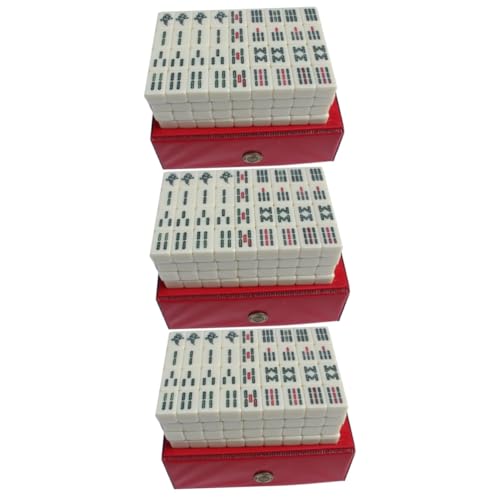 Alasum 3 Sätze Reise Freizeit Mahjong Reisespielzeug Mahjong-Fliesen klassisches chinesisches Mahjong-Spiel Mahjong Spiele Mahjong Game Interessantes Mahjong-Kit Mahjong-Spielzeug Acryl von Alasum