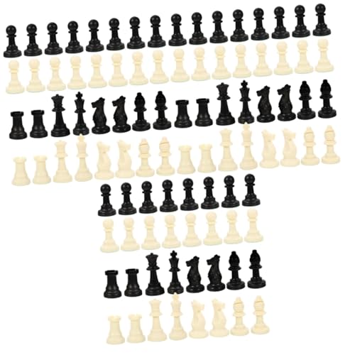 Alasum 3 Sätze Schachfiguren Schach Ersatz Schachbrett zubehör Denksport-Spiel Schachuhr Schach für Brettspiel Schach zubehör Chess Pieces Brettspiele Bauern Schach aus Plastik von Alasum