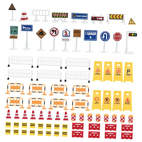 Alasum 3 Sätze Simulierte Verkehrsbarrikaden Fahrzeug Barrieren Auto verkehrsschilder Spielzeug verkehrsschilder Kinder Mini-Spielzeug Sicherheits-Straßenschilder Straßenschild Spielzeug von Alasum