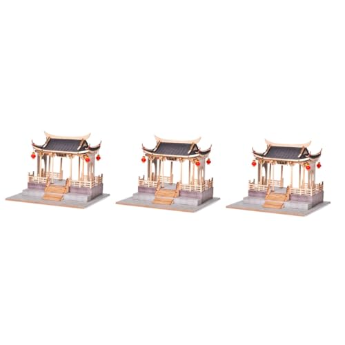 Alasum 3 Sätze Szenenmodell Bauen 3D-Architektur-Puzzle chinesisches Gebäudemodell die chinesen Spielzeug für Kinder Brückenspielzeug selber Machen Brücke zusammengebautes Modell Papier von Alasum