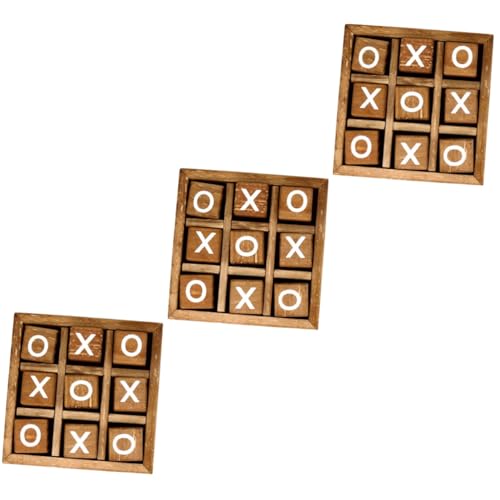 Alasum 3 Sätze xo Schach Kinderspielzeug Drafts-Spiel Puzzle Brettspieltisch Ludo interaktives Spielzeug Kinder holzspielzeug holzbrett Kinder Spielzeug Schach Spielzeug Zehenspiel Coffee von Alasum