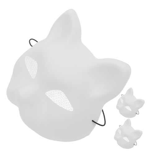 Alasum 3 Stück DIY Katzenmaske Weiße Unbemalte Maske mit Katzen und Fuchsdesign Atmungsaktive Maske für Cosplay Maskenball und Kreative Kostümpartys Alasum 3 Stück DIY Katzenmaske Weiße Unbemalte Maske mit Katzen und Fuchsdesign Atmungsaktive Maske für Cosplay Maskenball und Kreative Kostümpartys von Alasum