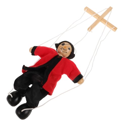 Alasum 3 Stück Schnur Marionette Puppen für Zubehör für Puppenspiele Clownpuppe Plüsch Clownfiguren Clown-Puppe Spielzeug Handpuppe lustige Piratenschiffe Piratenkegelpuppe Stoff Black von Alasum