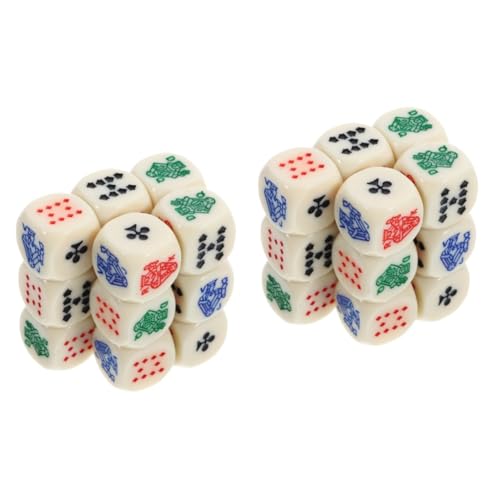 Alasum 30 STK Poker Würfel Pokerwürfel Spanisches Poker Spielwürfelset Unterhaltungswürfel Spanische Spielwürfel Würfelspiel Würfel-Requisiten Trinkspielwürfel Jetons Acryl von Alasum