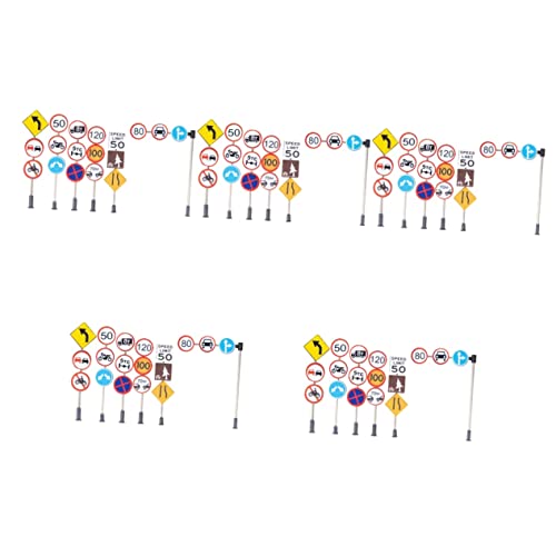 Alasum 30 STK Zubehör Für Mikrolandschaften Spielzeug Für Verkehrszeichen Für Kinder Simulation Straßenschild Kinder Dekor Spielzeug-autobahnschilder Mini-anzeige Abs Plus Edelstahl von Alasum