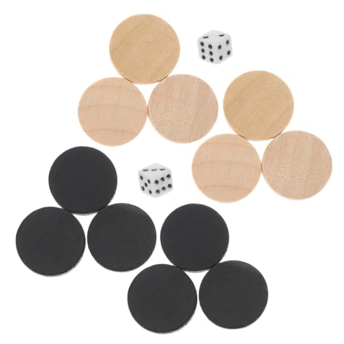 Alasum 30 Stück Backgammon-Brett Spielchips Dame Brettspiele Liefert Schach Für Brettspiel Backgammon Würfelt Stein Backgammon-zubehör Planke Prüfer Backgammon-würfel Stapelbar Hölzern von Alasum