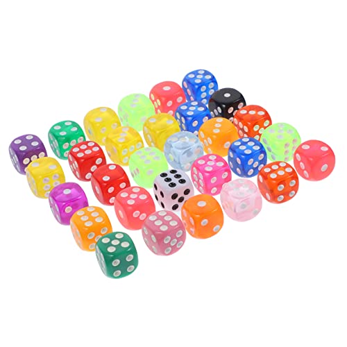 Alasum 30St Würfel aus Harz Würfelspiel Partywürfel mehrseitige Würfel Brettspiel-Tool Trinkspiel Spielzeug farbwürfel Colour Cube spielewürfel Harzwürfel Harz-Würfel-Requisite von Alasum