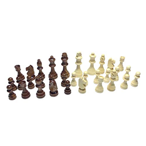 Alasum 32 Stück Schachfiguren Figur Modeschach Chinesisches Schach Tragbares Schachstilschach Weißes Holz von Alasum