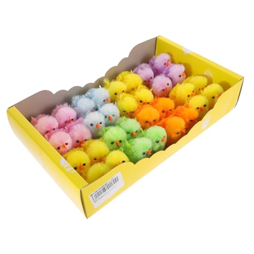 Alasum 32St Osterküken Easter Toys geldgeschenke Ostern Geschenkideen Ostern Easter Decorations 0stergeschenke Hähnchen-Stofftiere Osterhühner Mini-Fuzzy-Küken Hochwertiger Colorful von Alasum