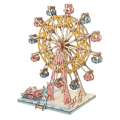 Alasum 3D Puzzle Bausatz DIY Ferris Wheel Modell Für Und Kreatives Holzspielzeug Interaktives Puzzle Ideales Für Geburtstag Und Weihnachten 1 Set von Alasum