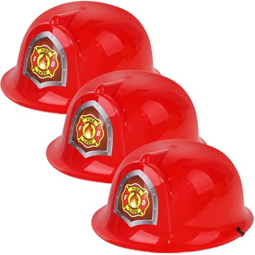 Alasum Feuerwehrmann-kostüm für Jungen und Mädchen 3-teilig Feuerwehrhelm Aus Kunststoff Rot Rollenspiel-spielzeug für Jungen und Mädchen von Alasum