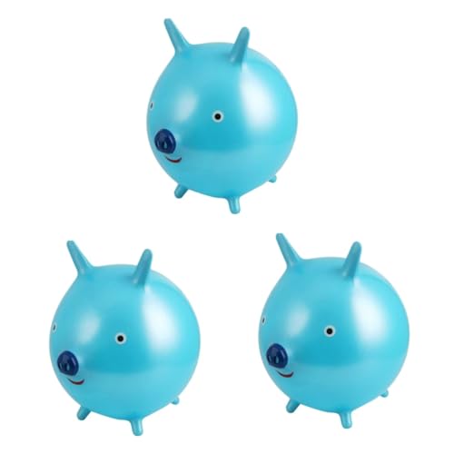 Alasum 3St Hüpfball für Kinder Spielzeug für Kinder kinderspielzeug zugumzug kinderwagrn flummiset Kinder hüpfend Aqua-KEM-Blau Hüpfbälle für Dicker Springender Ball Cartoon-Hüpfball Blue von Alasum