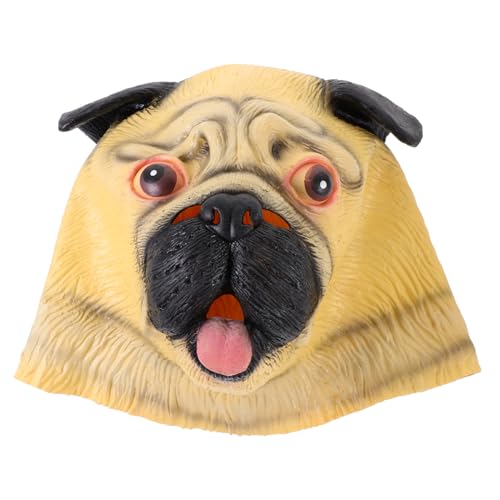 Alasum 3St Hund Halloween-Requisiten gruselige Masken carrey Halloween-Maske beängstigend Mops-Maske Bulldogge-Maske Haube Zoa Tierkopfmaske für Festivals Tiere Kostüm Cosplay-Requisiten von Alasum