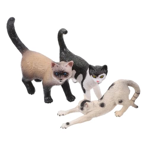 Alasum 3St Katzenmodell Statuen für den Katzengarten Babyspielzeug realistische Katzenfigur Katzenschmuck Katzenstreu Katzenfiguren Tierfiguren für Kinderzimmer Minifiguren Mini-Katze Abs von Alasum