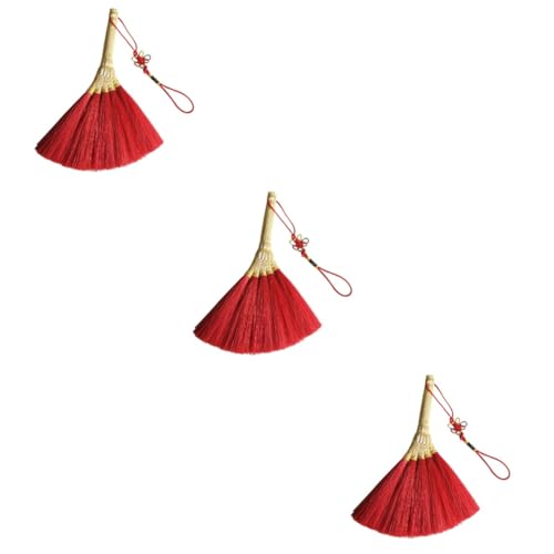 Alasum 3St Kinderbesen Charme orientalischer Anhänger Strohbesen Mini Staubbesen heizlùfter Ornament traditioneller neujahrsanhänger Kinder hängen Besen Goldener Faden von Alasum