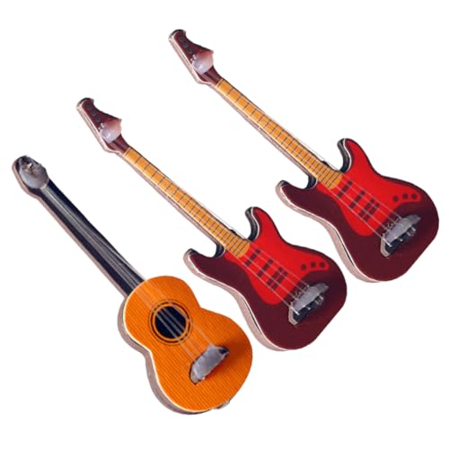 Alasum 3St Klassische Gitarre Mini-Gitarrenmodell Kinderspielzeug Miniatur Bürodekoration winzige Gitarre Spielzeug für Kinder Toys Kunstverzierung Heimdekoration hölzern Yellow von Alasum