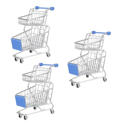 Alasum 3St Mini-Einkaufswagen kühlkorb einkaufskorb Storage Baskets kinderknallzeug Kinderwagen Mini-Supermarkt-Handwagen Trolley Handkarren Spielzeug Supermarktwagenmodus Plastik von Alasum