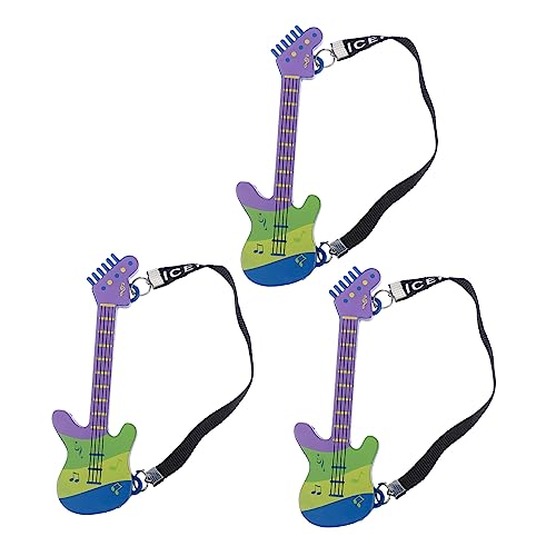 Alasum 3St Mini-Gitarre Gitarre gitarrenzubehör Gitarrenspielzeug Musikinstrumente vorgeben Zubehör für Gitarrenpuppen Minigitarre mit Gurt Miniaturgitarrenmodell Plastik Blue von Alasum