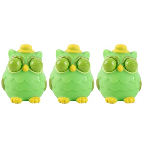 Alasum 3St Prise Musik lustige Stressspielzeuge Kompaktes Quetschspielzeug Eule Spielzeug für Kinder kinderspielzeug Fun Toy kleine Quetschspielzeuge tragbares Fidget-Spielzeug Green von Alasum