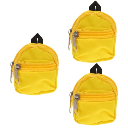 Alasum 3St Puppenrucksack Puppen Schulranzen Rucksack für Puppen Puppenkollektion Zubehör für Babypuppen Puppen Spielzeug Schulranzen-Ornament Mini- -Dekore Polyester Yellow von Alasum