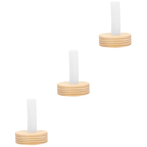 Alasum 3St Puppenständer Minipuppe Steht Puppenaufbewahrungshalter Mädchen Figur Tischplatte schaufensterpuppe maneküre- Set Anzeige Hakennägel Häkelpuppen-Display-Basis Puppenhalter Holz von Alasum