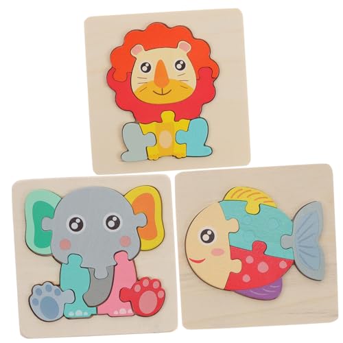 Alasum 3St Puzzle rätselbuch Kinder laubsägen für Kinder Safe Toy Kinder laubsäge Birthday Formsortierer für Kleinkinder Kinder rätsel Lernspielzeug aus Holz Holzspielzeug hölzern von Alasum