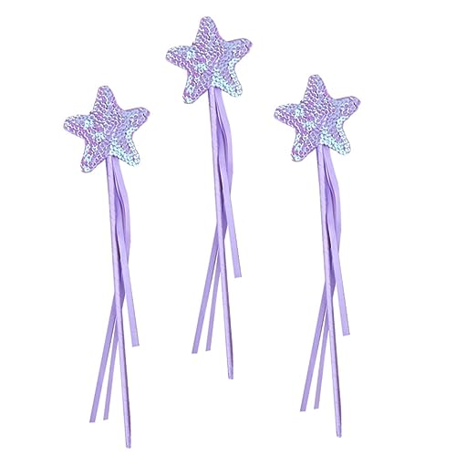 Alasum 3St Zauberstab heeloween spaß hühner Spielzeug Ornamente Party-Cosplay-Fee-Zauberstäbe Feenspielzeug für Mädchen Spielzeug Zauberstäbe für Kinder Foto-Requisite Stoff Violett von Alasum