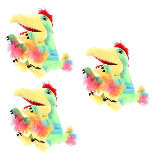 Alasum 3st Dinosaurier-handpuppe Kinder Spielset Pädagogisches Dinosaurierspielzeug Handpuppe Zum Geschichtenerzählen Plüschtiere Storytime Fingerpuppe Tierpuppenspielzeug Pp Baumwolle von Alasum