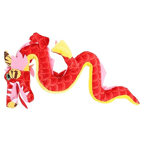 Alasum 3st Drachenpuppenmaskottchen Chinesisches Drachenspielzeug Drachen-Maskottchen-Spielzeug Drachenplüsch 2024 Jahr des Drachenmaskottchens Kuscheltier Drache Pp Baumwolle Rot von Alasum