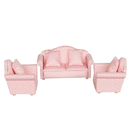 Alasum Realistische 1:12 Miniatur-Sofa-Sets für Puppenhäuser Wohnzimmer- Holzstoff Jungen und Mädchen Spielzeug Schmuck-Organizer von Alasum