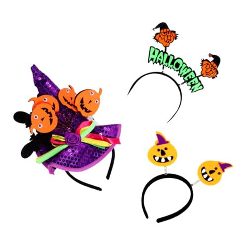 Alasum 3st Halloween-stirnband Hexenhut-stirnband Make-up-stirnband Halloween-kopfhörer Teufel Kopfschmuck Halloween-stirnbänder Für Kinder Halloween- -stirnband Vlies von Alasum